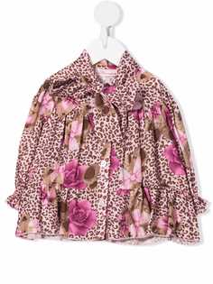 Miss Blumarine атласная блузка с принтом