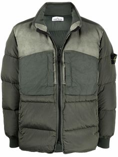 Stone Island пуховик с нашивкой-логотипом