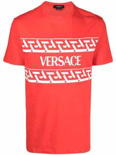 Versace рубашка с принтом Greca Key