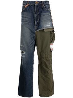Maison Mihara Yasuhiro джинсы с контрастными вставками