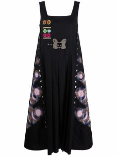 Chopova Lowena платье миди с нашивкой-логотипом