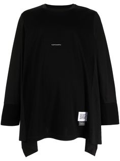 Fumito Ganryu драпированная футболка с длинными рукавами и логотипом