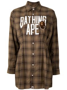 A BATHING APE® платье-рубашка в клетку Bape