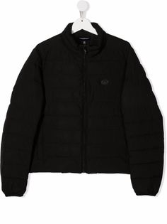 Emporio Armani Kids пуховик на молнии с нашивкой-логотипом