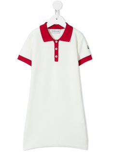 Moncler Enfant платье поло с нашивкой-логотипом