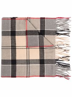 Barbour шарф в клетку с бахромой