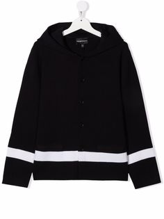 Emporio Armani Kids кардиган с капюшоном и контрастными полосками