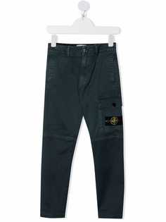 Stone Island Junior брюки карго с нашивкой-логотипом