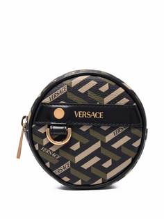 Versace круглый кошелек для монет с узором La Greca