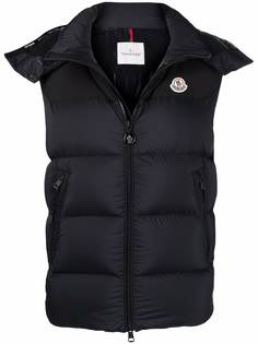 Moncler дутый жилет с нашивкой-логотипом