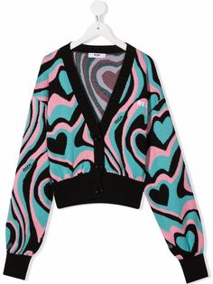 MSGM Kids кардиган с вышитым логотипом