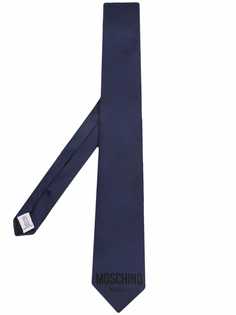 Moschino жаккардовый галстук с логотипом