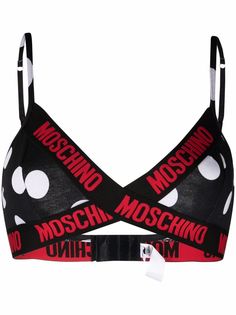Moschino бюстгальтер с треугольными чашками и логотипом