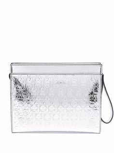 Salvatore Ferragamo клатч Gancini с эффектом металлик