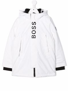 BOSS Kidswear пуховик с логотипом