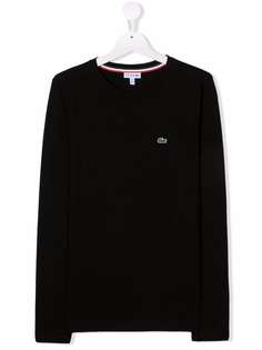 Lacoste Kids футболка с длинными рукавами и нашивкой-логотипом