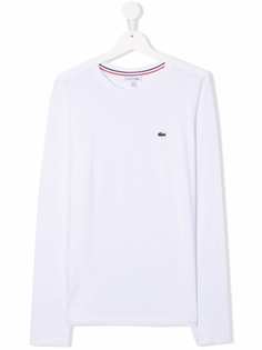 Lacoste Kids футболка с длинными рукавами и нашивкой-логотипом