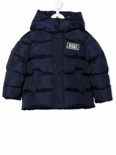 Dsquared2 Kids пуховик с нашивкой-логотипом