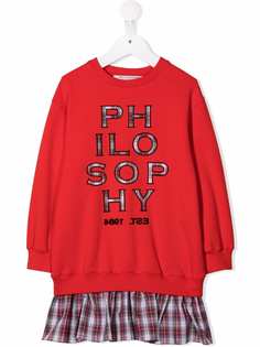Philosophy Di Lorenzo Serafini Kids многослойное платье-джемпер с логотипом