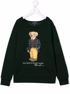 Ralph Lauren Kids флисовая толстовка с принтом Polo Bear