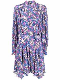Isabel Marant шелковое платье-рубашка с цветочным принтом