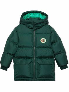 Gucci Kids пуховик с логотипом Double G
