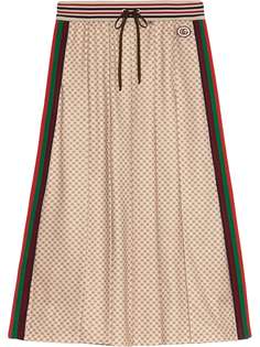 Gucci юбка с отделкой Web и логотипом GG