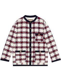 Gucci твидовый жакет в клетку
