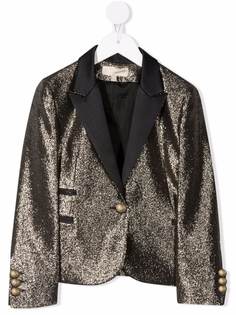 ELIE SAAB JUNIOR пиджак с эффектом металлик и контрастными лацканами