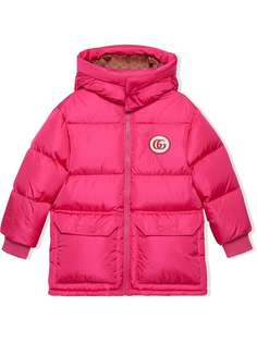 Gucci Kids пуховик с логотипом Double G