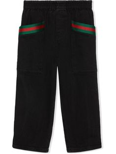 Gucci Kids джинсы с отделкой Web