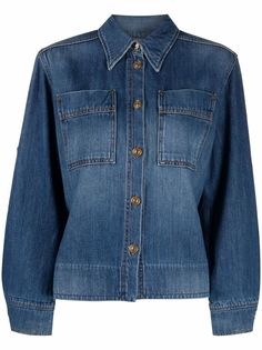 Victoria Beckham джинсовая куртка с нашивкой-логотипом