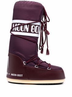 Moon Boot Kids дутые сапоги Icon Junior со шнуровкой