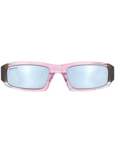 Jacquemus зеркальные солнцезащитные очки в прямоугольной оправе