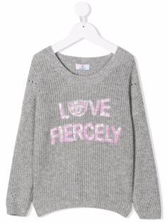 Chiara Ferragni Kids джемпер с пайетками из коллаборации с Chiara Ferragni