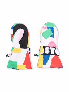 Stella McCartney Kids лыжные перчатки в стиле колор-блок