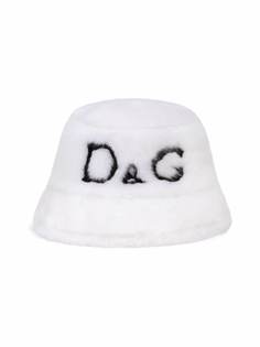 Dolce & Gabbana Kids панама с искусственным мехом и логотипом