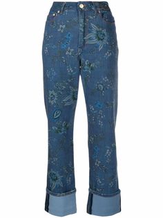 Erdem брюки с завышенной талией и цветочным принтом