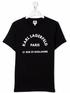 Karl Lagerfeld Kids футболка с принтом Rue St-Guillaume