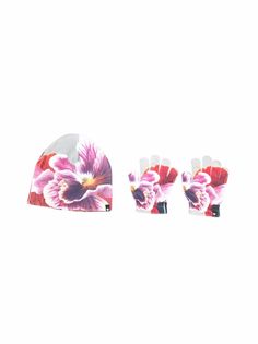 Molo набор из шапки и перчаток с цветочным принтом
