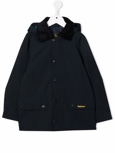 Barbour Kids пуховик на пуговицах с капюшоном