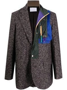 Kolor твидовый пиджак асимметричного кроя