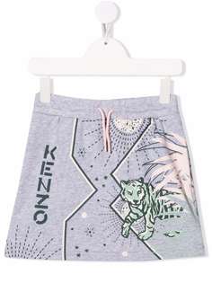 Kenzo Kids юбка с кулиской и принтом