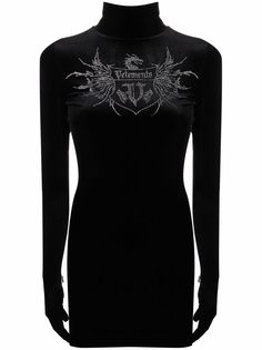 VETEMENTS платье мини с рукавами-перчатками и пайетками