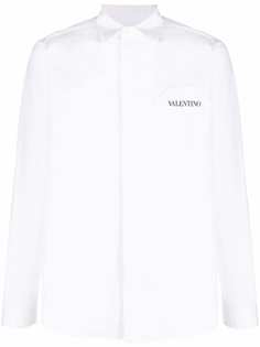 Valentino рубашка с нашивкой-логотипом