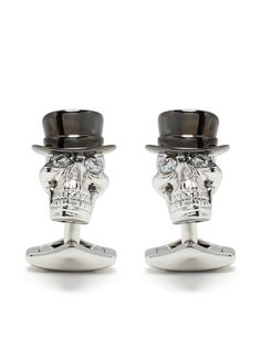 Tateossian серебряные запонки Aristocrat Skull