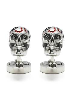 Tateossian серебряные запонки Gear Skull