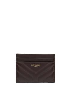 Saint Laurent стеганый картхолдер с монограммой