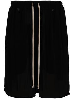 Rick Owens шорты с полупрозрачной драпировкой