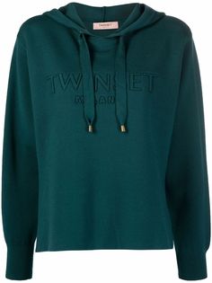 TWINSET худи с кулиской и логотипом